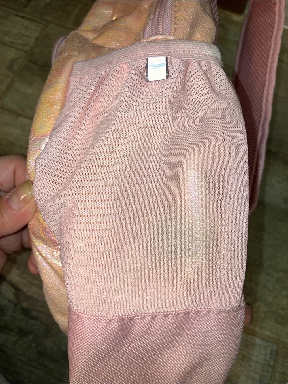 MORE THAN MAGIC KIDS 17” Pink Iridescent Backpack with Patches